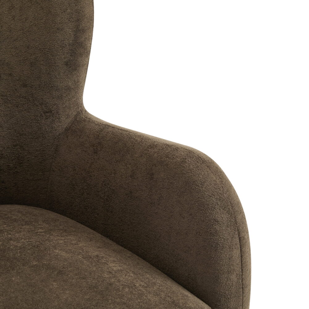 Christopher Knight Home Mid-Century Modern Velvet Wingback Accent Chair with Birch Legs, Brown - Image 4