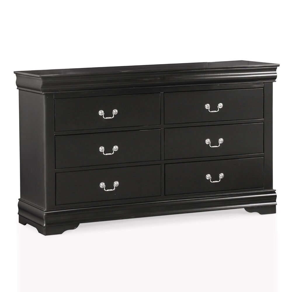Furniture of America Vrai 6-Drawer Solid Wood Black Dresser - Image 5