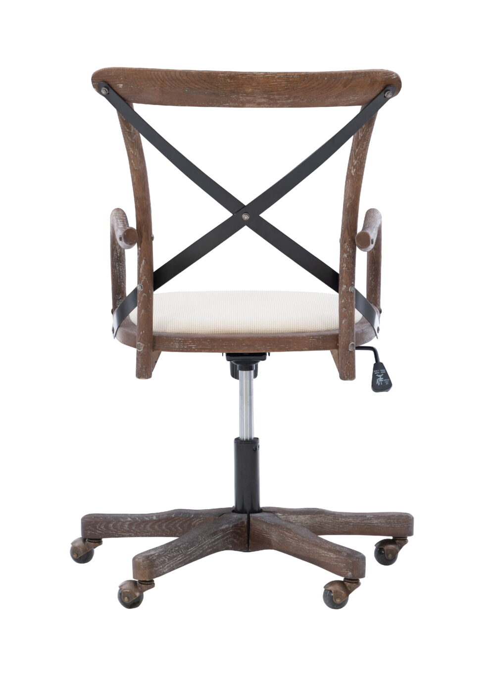 Linon Carson Wood and Metal High Back Indoor Executive Chair, Graywash - Image 5