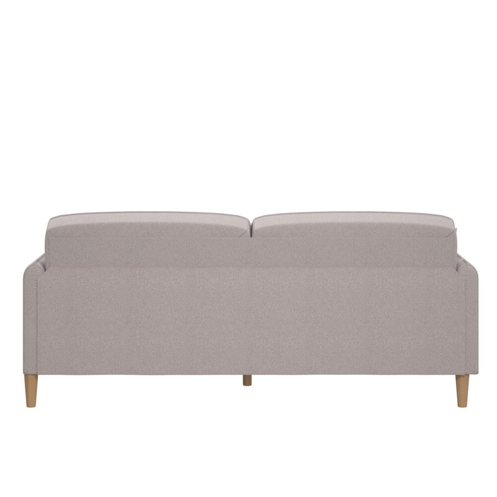 Mainstays Claremonte 78" Tufted 3 Seater Sofa Couch with Throw Cushions, Light Gray Linen - Image 6