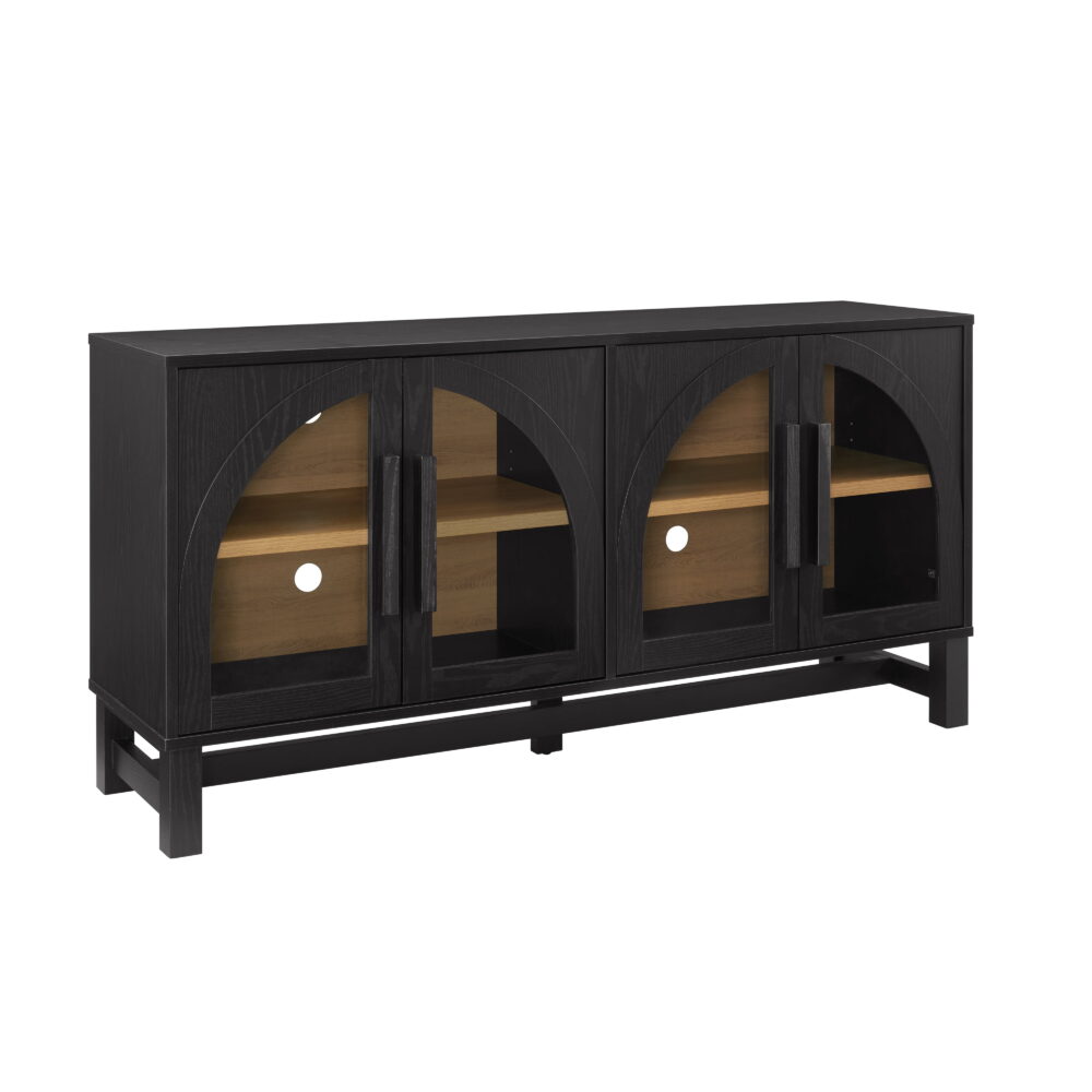 Better Homes & Gardens Juliet Arch TV Stand for TVs up to 65", Black Wood Finish - Image 5