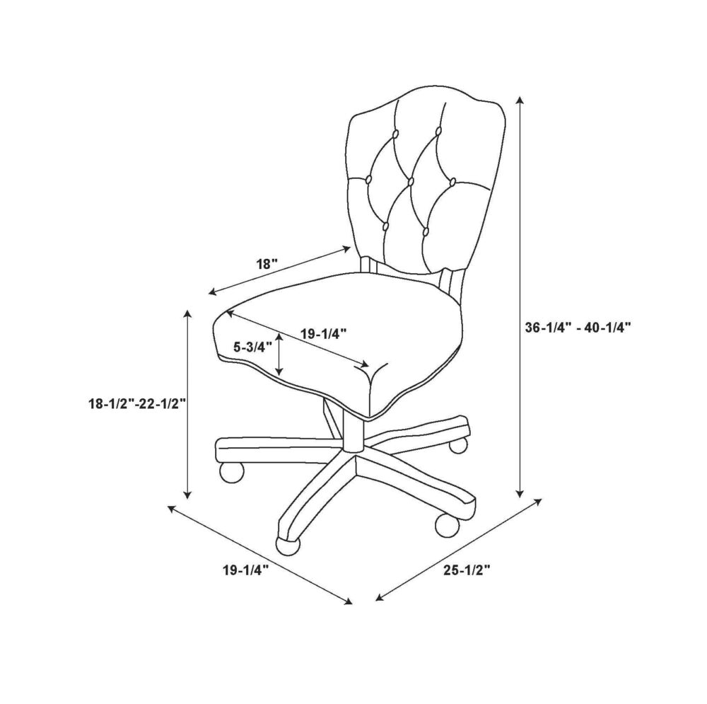 Linon Vinson Manager's Chair with Adjustable Height & Swivel, 275 lb. Capacity, Natural Fabric - Image 3