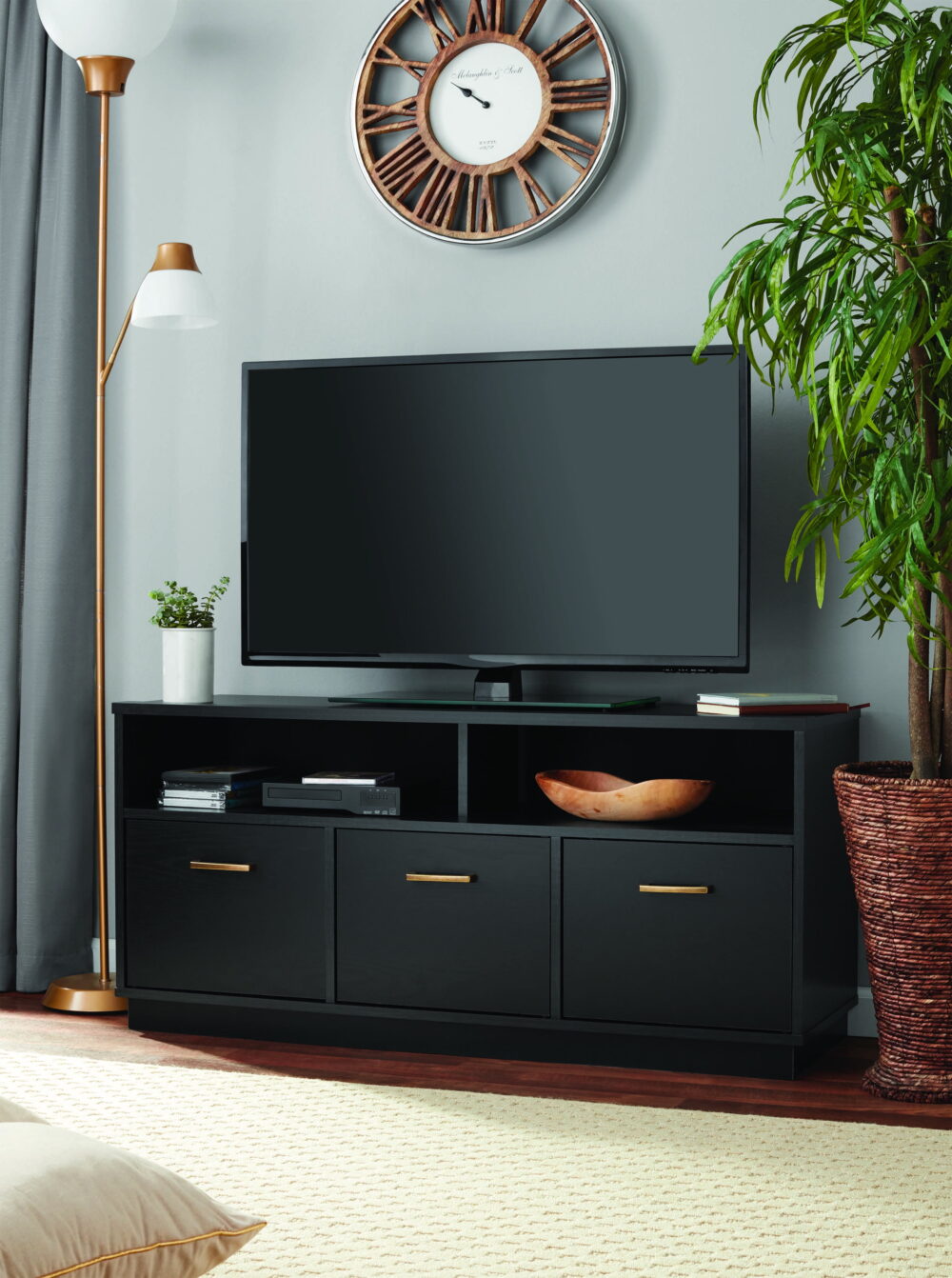 Mainstays 3-Door TV Stand Console for TVs up to 50", Blackwood Finish - Image 5