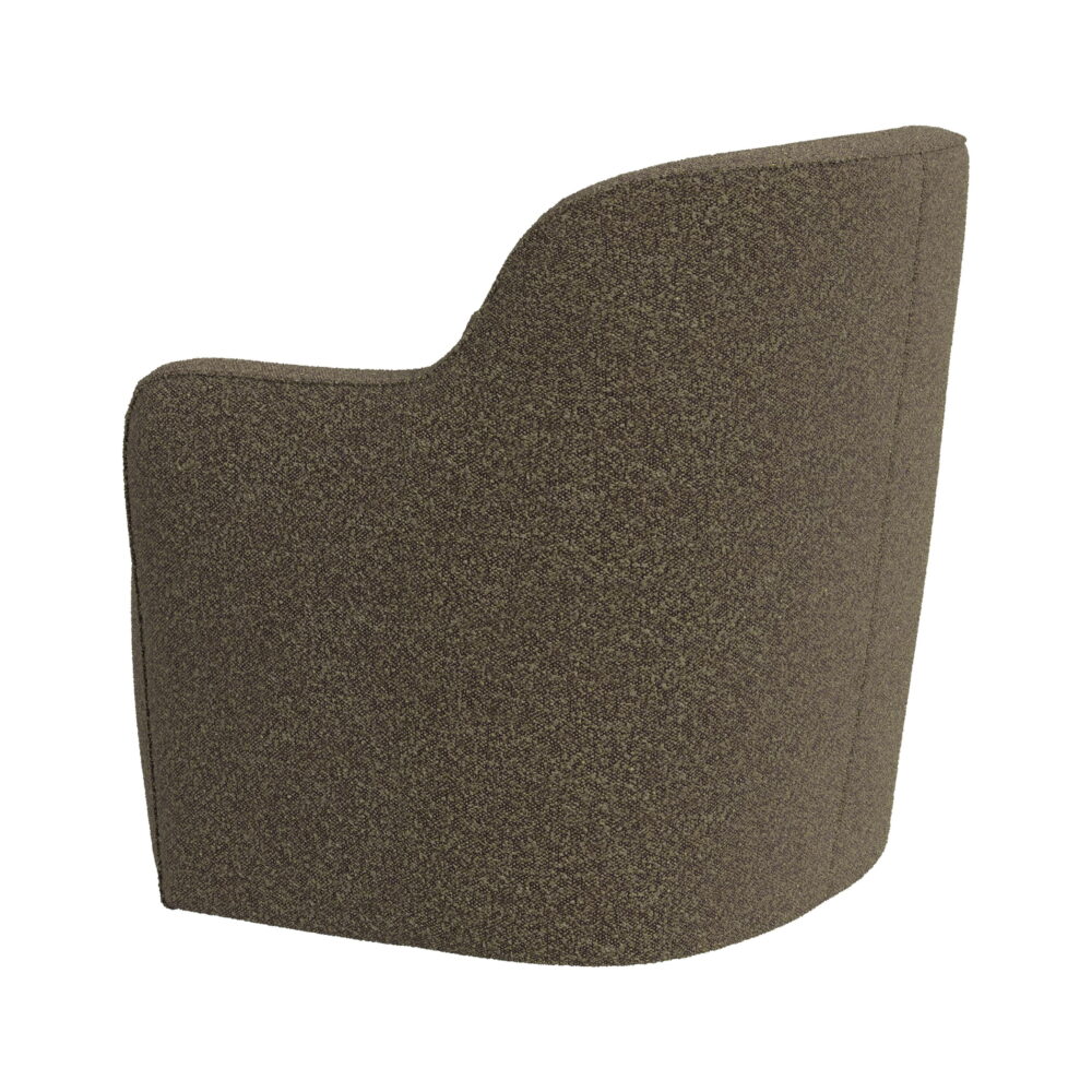 HomePop Upholstered Swivel Accent Chair, Dark Brown Boucle - Image 7