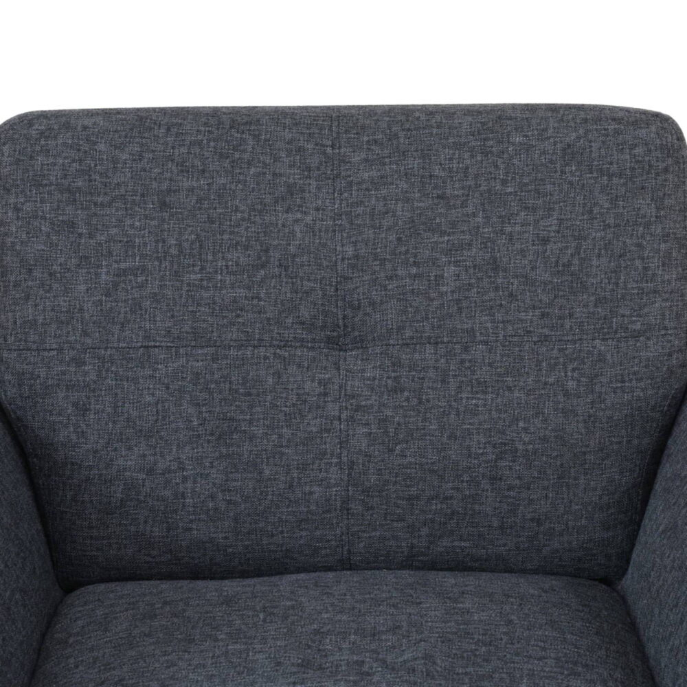 Mid Century Modern Sofa Couch 3 Seater Couches Chair with Metal Leg for Living Room Furniture, Black Grey - Image 3