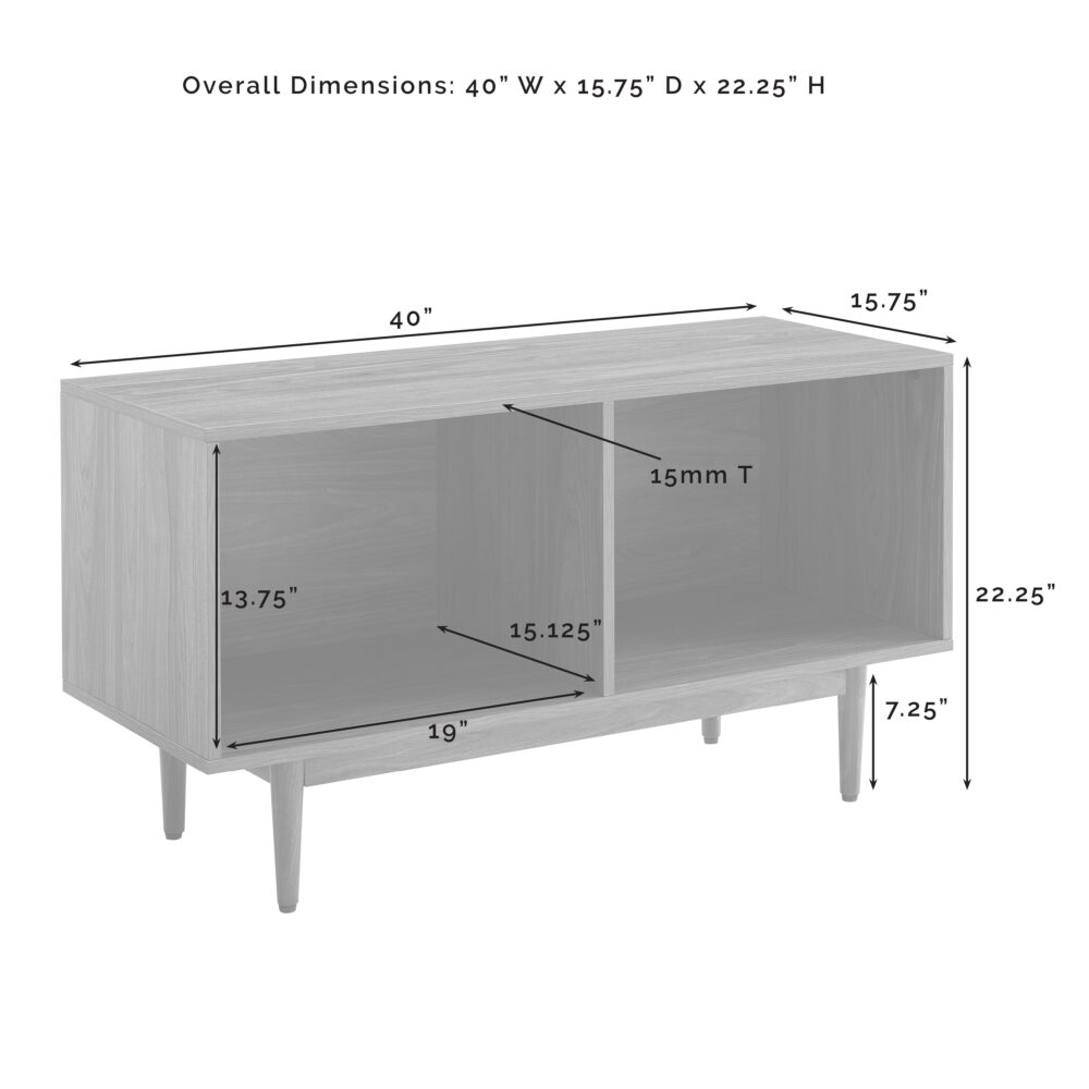 Crosley Furniture Liam 40"Wood Low Profile TV Stand in Walnut - Image 6