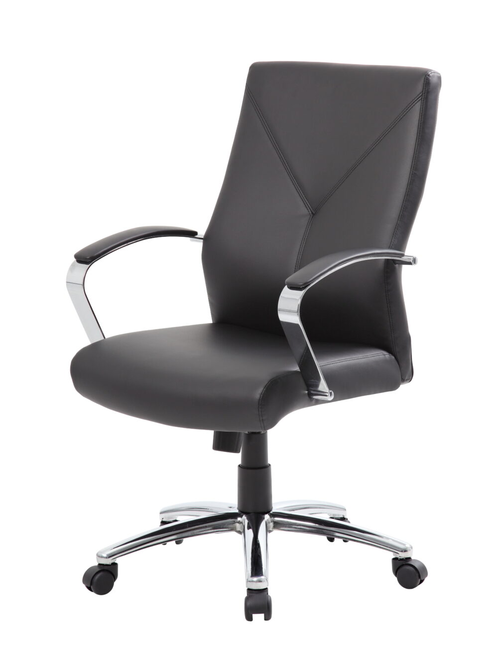 Boss Office Products LeatherPlus Home Office Adjustable Executive Chair with Casters, Black - Image 4