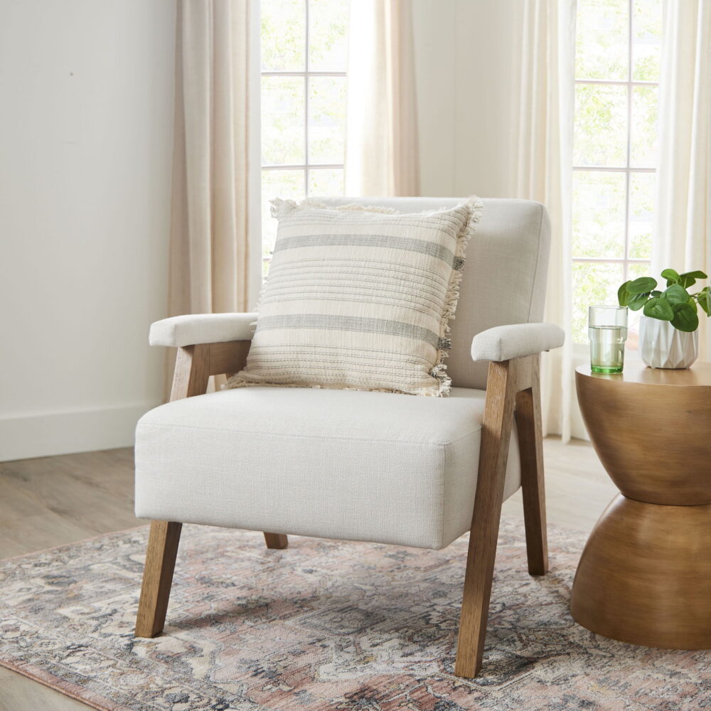 Better Homes & Gardens Ezra Accent Chair, Living Room, Cream - Image 4