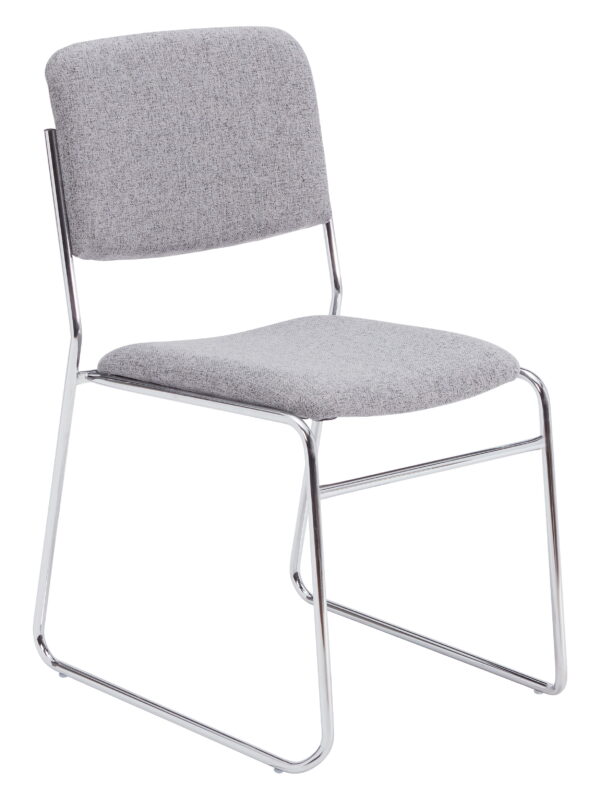 (4 Pack) NPS 8600 Series Fabric Padded Signature Stack Chair, Classic Gray