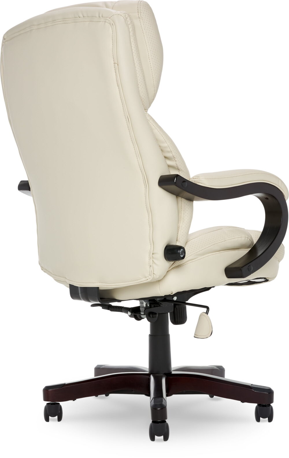 Serta Conway Big and Tall Executive Office Chair with Wood Accents Ivory White - Image 7