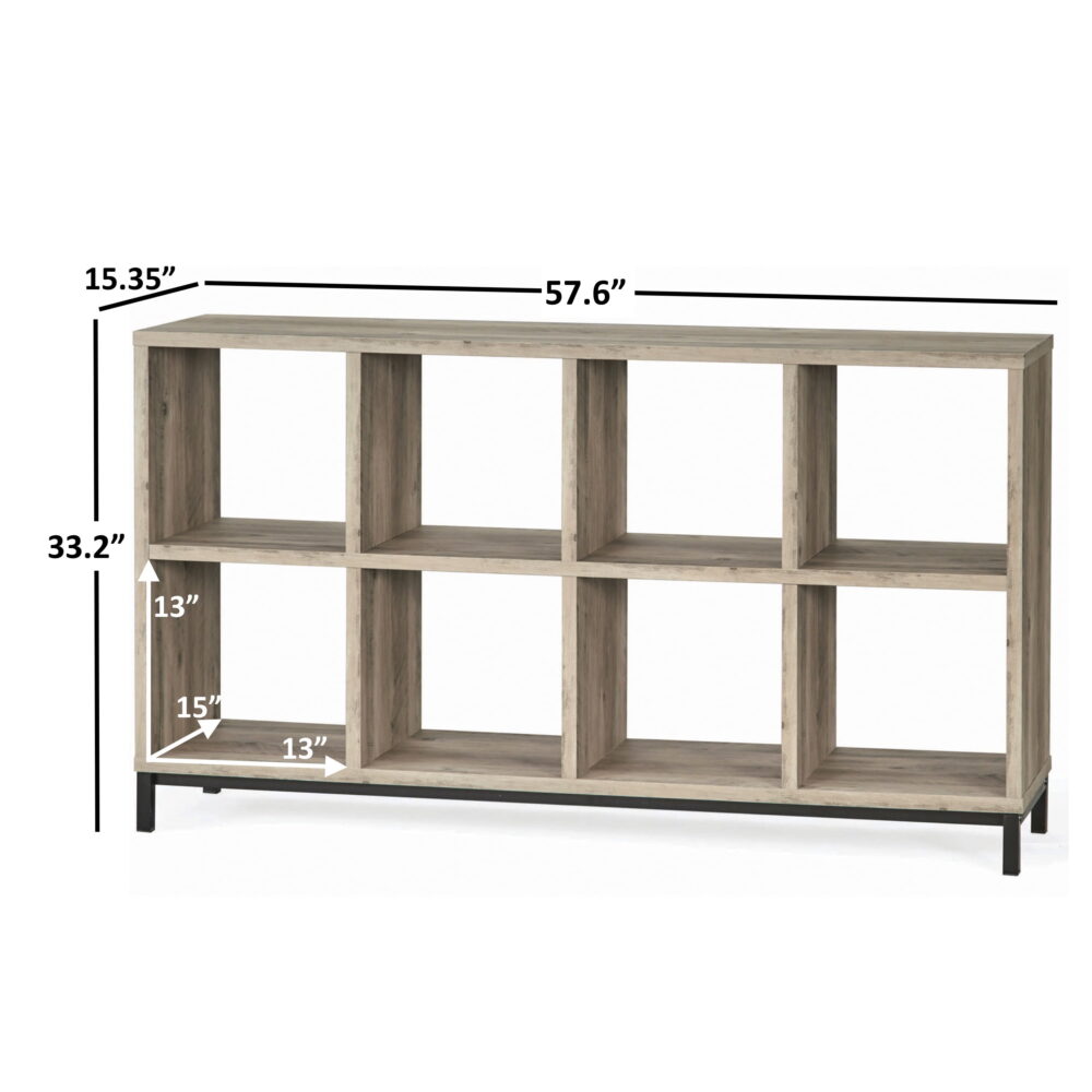 Better Homes & Gardens 8-Cube Storage Organizer with Metal Base, Rustic Gray - Image 3