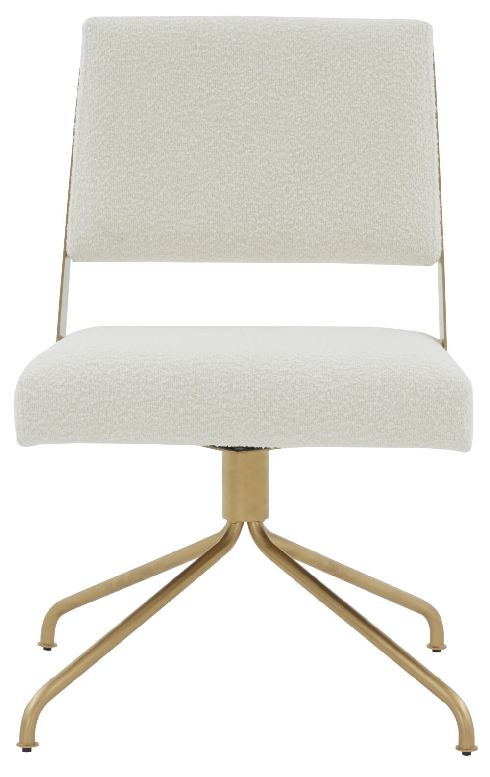 SAFAVIEH Couture Emmeline Boucle Mid Back Swivel Office Chair, Ivory/Gold - Image 3