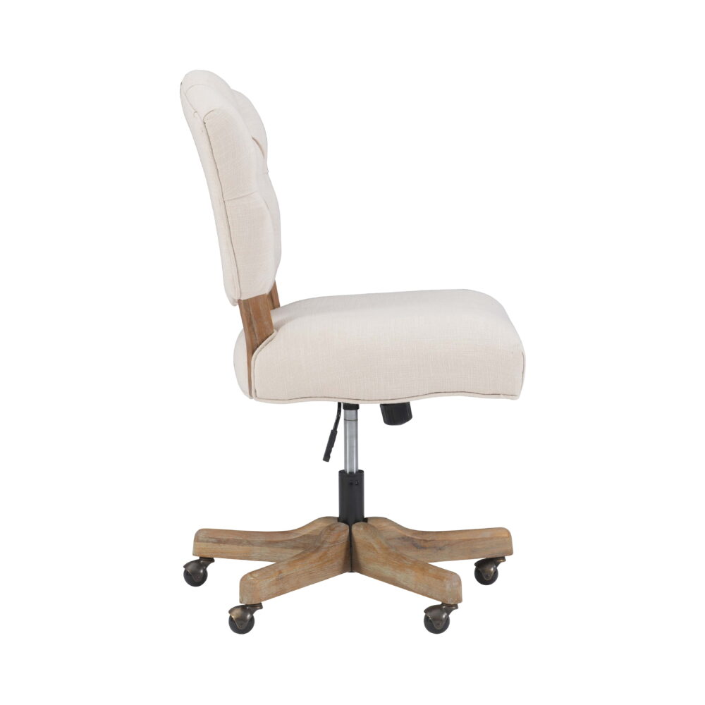 Linon Vinson Manager's Chair with Adjustable Height & Swivel, 275 lb. Capacity, Natural Fabric - Image 7