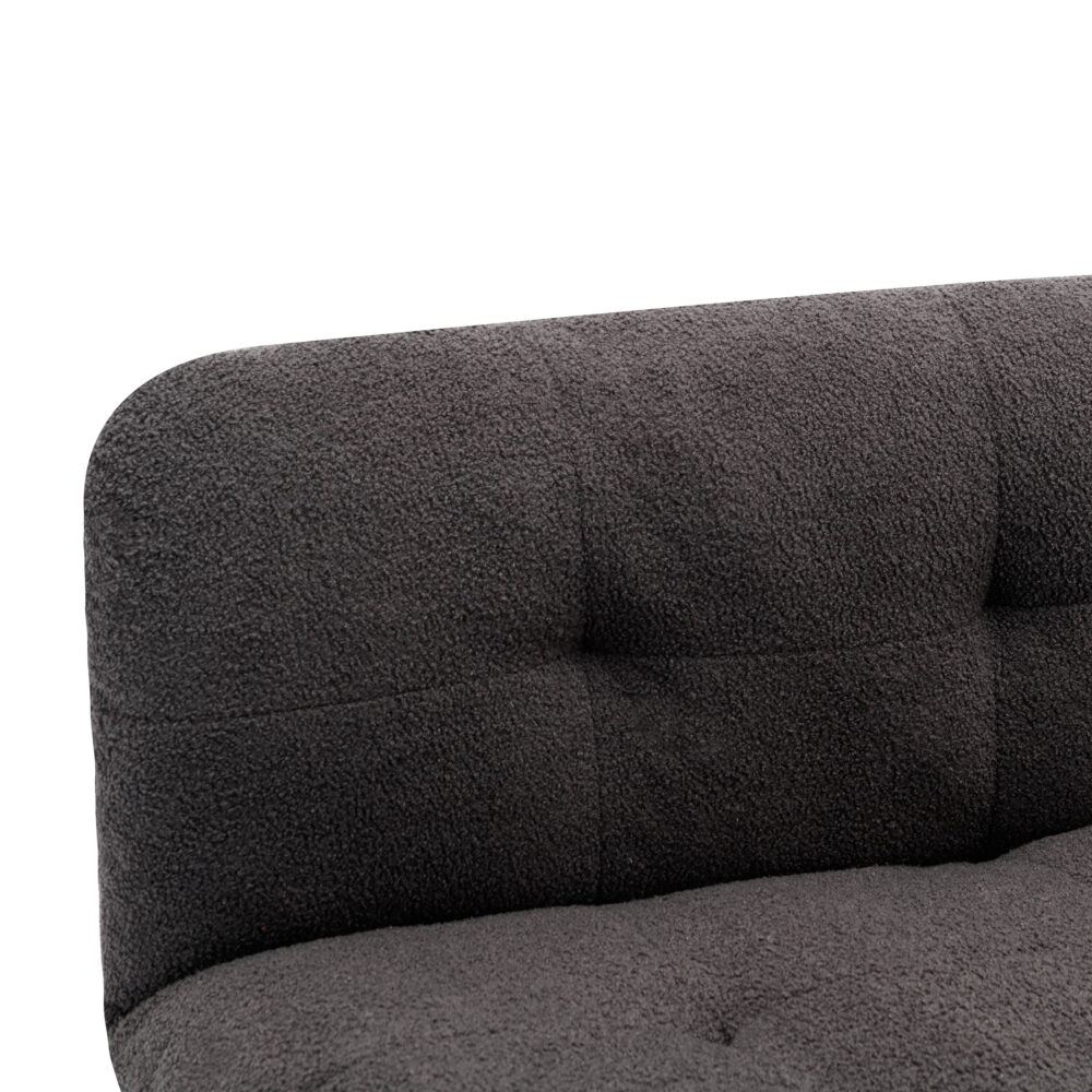Mainstays Camden Cozy Futon, Charcoal Boucle Fabric, 72" - Image 4