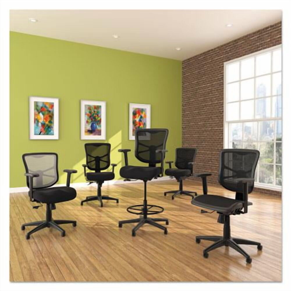 Alera Elusion Series Mesh High-Back Multifunction Chair, Supports Up to 275 lb, 17.2" to 20.6" Seat Height, Black - Image 4