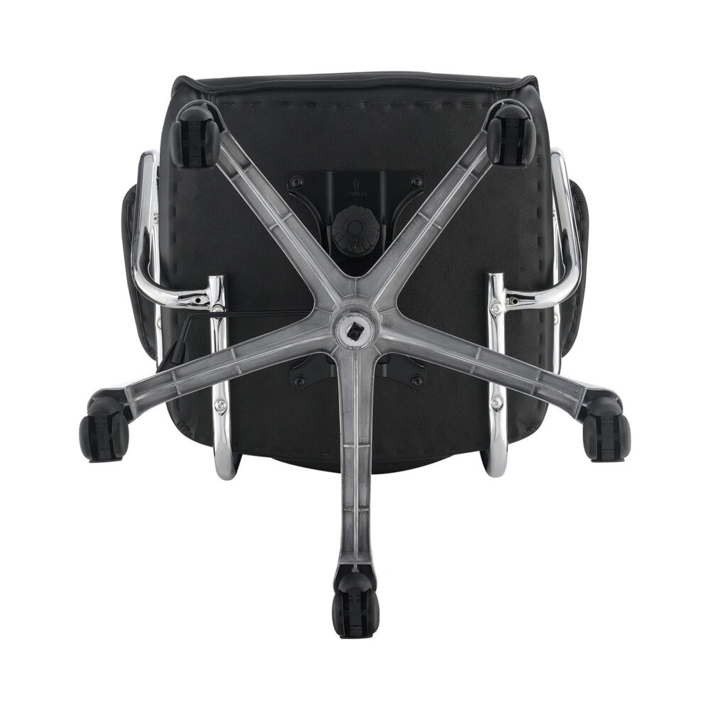 High Back Office Chair Black and Polished Aluminum - Image 6
