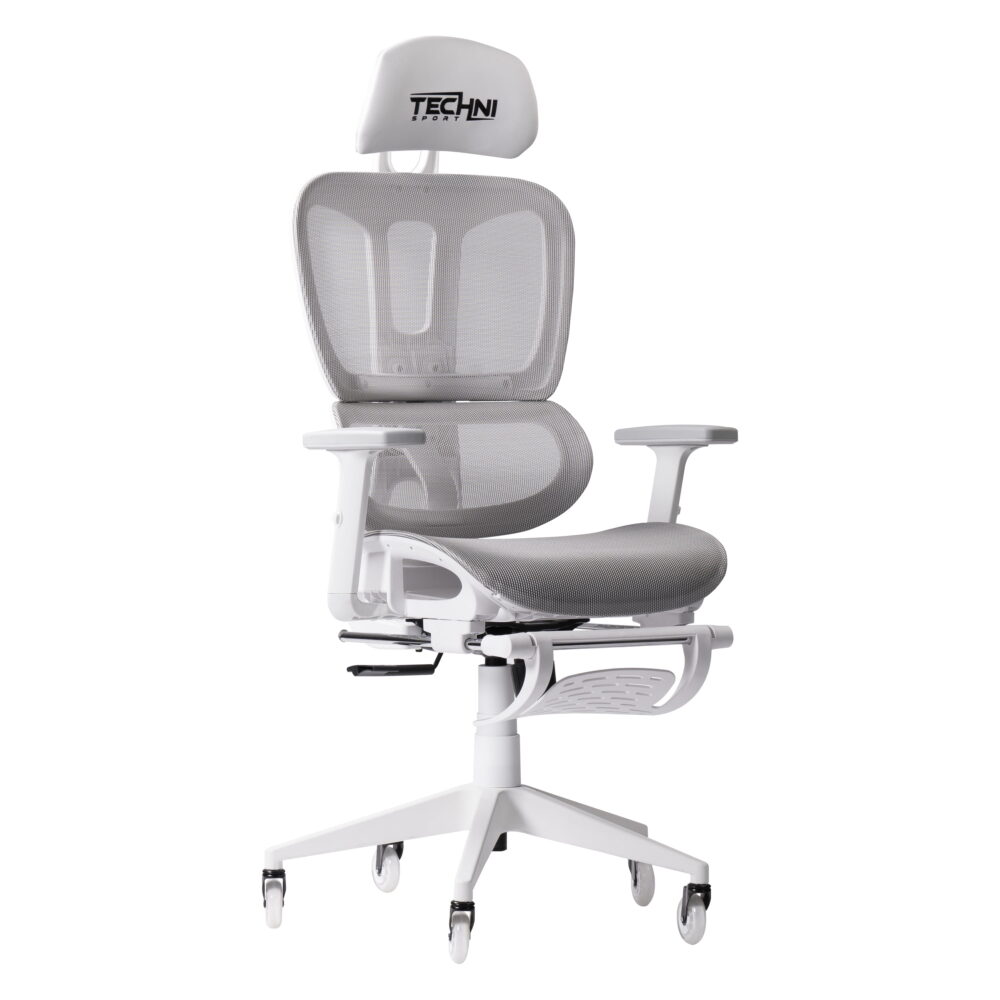 Techni Sport TS38C AIRFLEX2.0 Mesh Gaming Chair with Footrest, White RTA-TS38C-GRY - Image 2