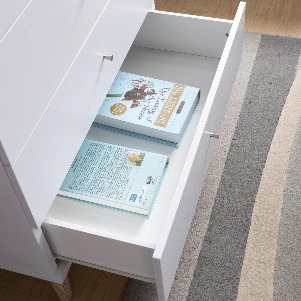 Furniture of America Nika Adult Modern 4-Drawer Wood Vertical Dresser, White - Image 2