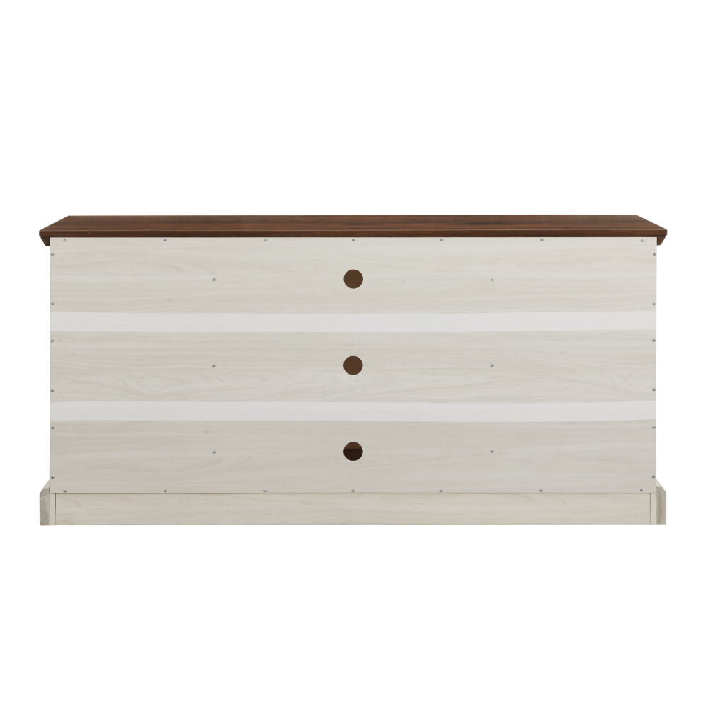 Mainstays Farmhouse TV Stand for TVs up to 70", off-White/Walnut - Image 6