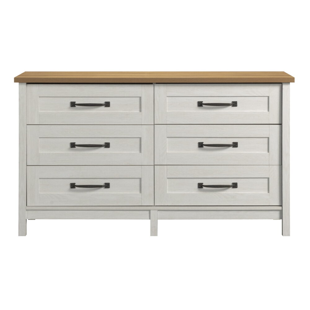 Better Homes & Gardens Modern Farmhouse 6-Drawer Dresser, Alabaster and Light Honey Finish - Image 7