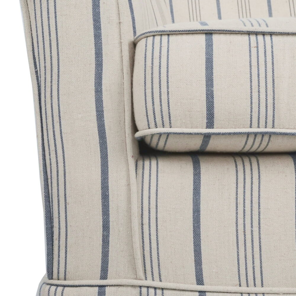 Noble House Glouster Modern Swivel Club Chair, White/Blue Stripe - Image 6