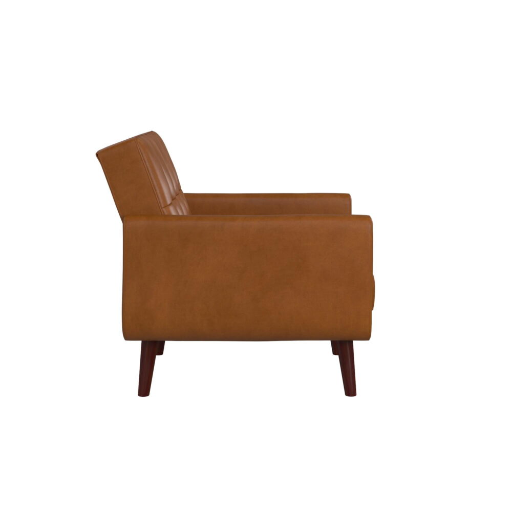 Better Homes & Gardens Nola Modern Chair with Arms, Camel Faux Leather - Image 7