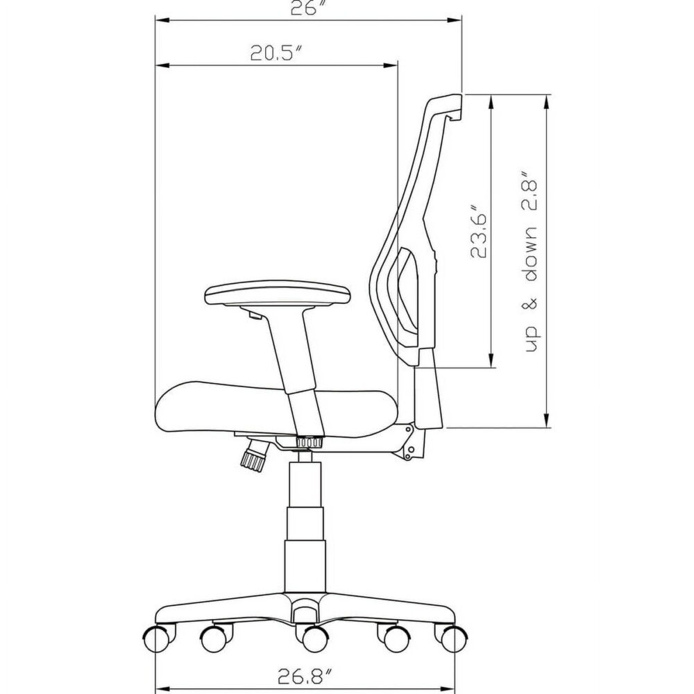 Lorell, Conjure Executive High-back Mesh Back Chair, 1 Each - Image 6