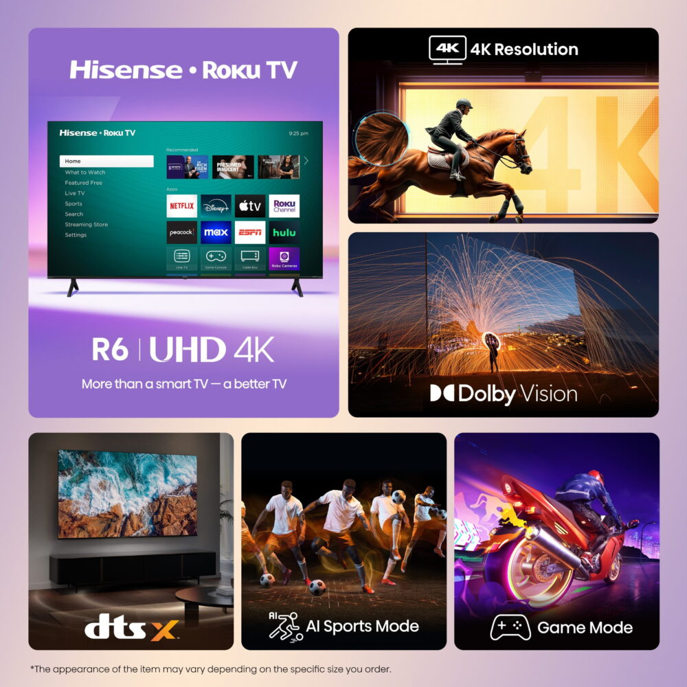 Hisense 58" Class 4K UHD LED LCD Roku Smart TV HDR R6 Series 58R6E3 - Image 4