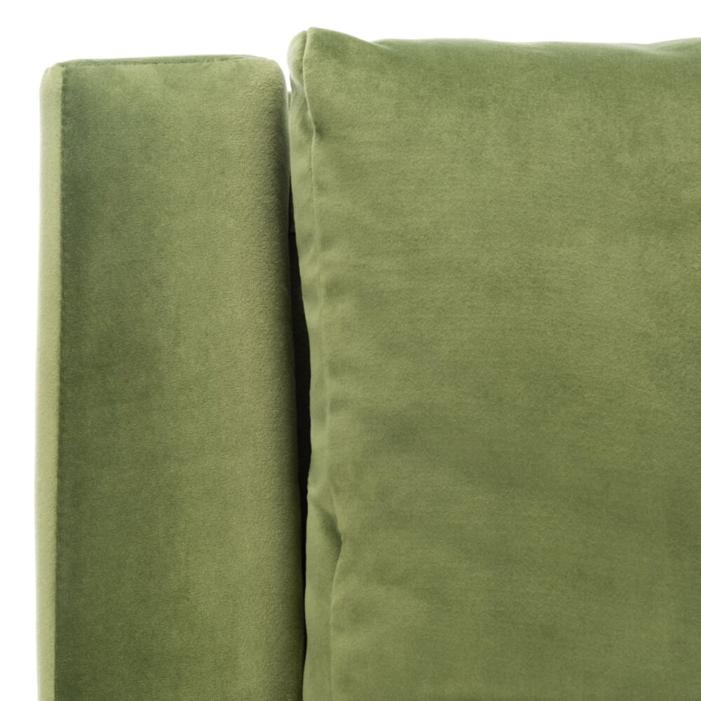 SAFAVIEH Astrid Mid-Century Modern Arm Chair, Olive Velvet - Image 4