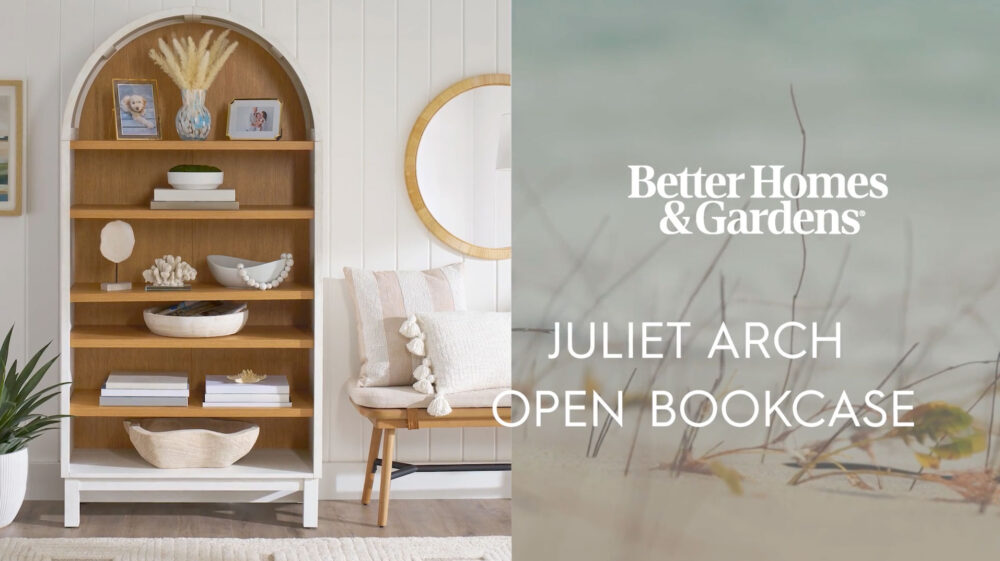 Better Homes & Gardens Juliet Open Arch Bookcase, Rich Black and Light Honey - Image 2