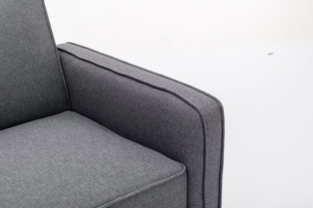 Mainstays Barlow Futon, Linen Fabric, Gray, 76.3" - Image 6