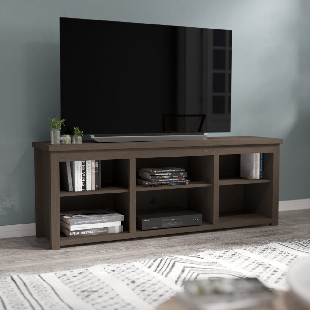 Flash Furniture Kilead Collection 3 Shelves Modern TV Stand, Espresso - Image 3