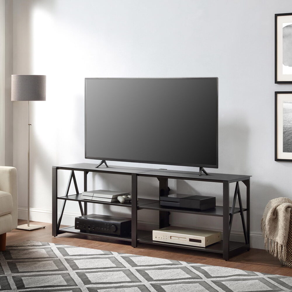 Whalen Spectrum 3-in-1 TV Stand for TVs up to 82”, Black Finish - Image 5