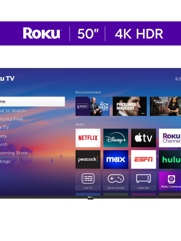 Roku Smart TV 2025 – 50-Inch Select Series, 4K HDR TV – Roku TV with Enhanced Voice Remote