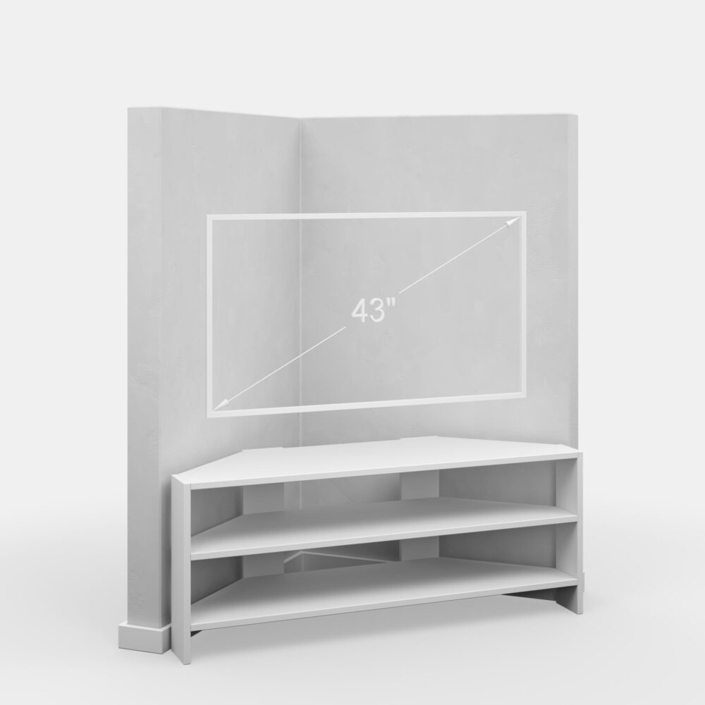 Ada Home Decor Furniture for TVs up to 48" 2 Tier Open Shelf White Terry Modern TV Stand - Image 5