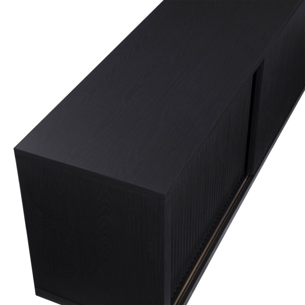 Beautiful Fluted TV Stand for TV’s up to 70” by Drew Barrymore, Rich Black Finish - Image 6
