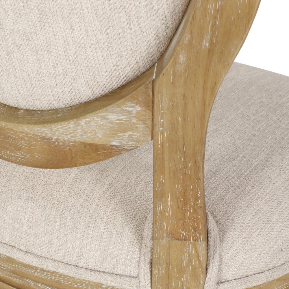 Elliston Upholstered Swivel Office Chair, Beige and Natural - Image 5