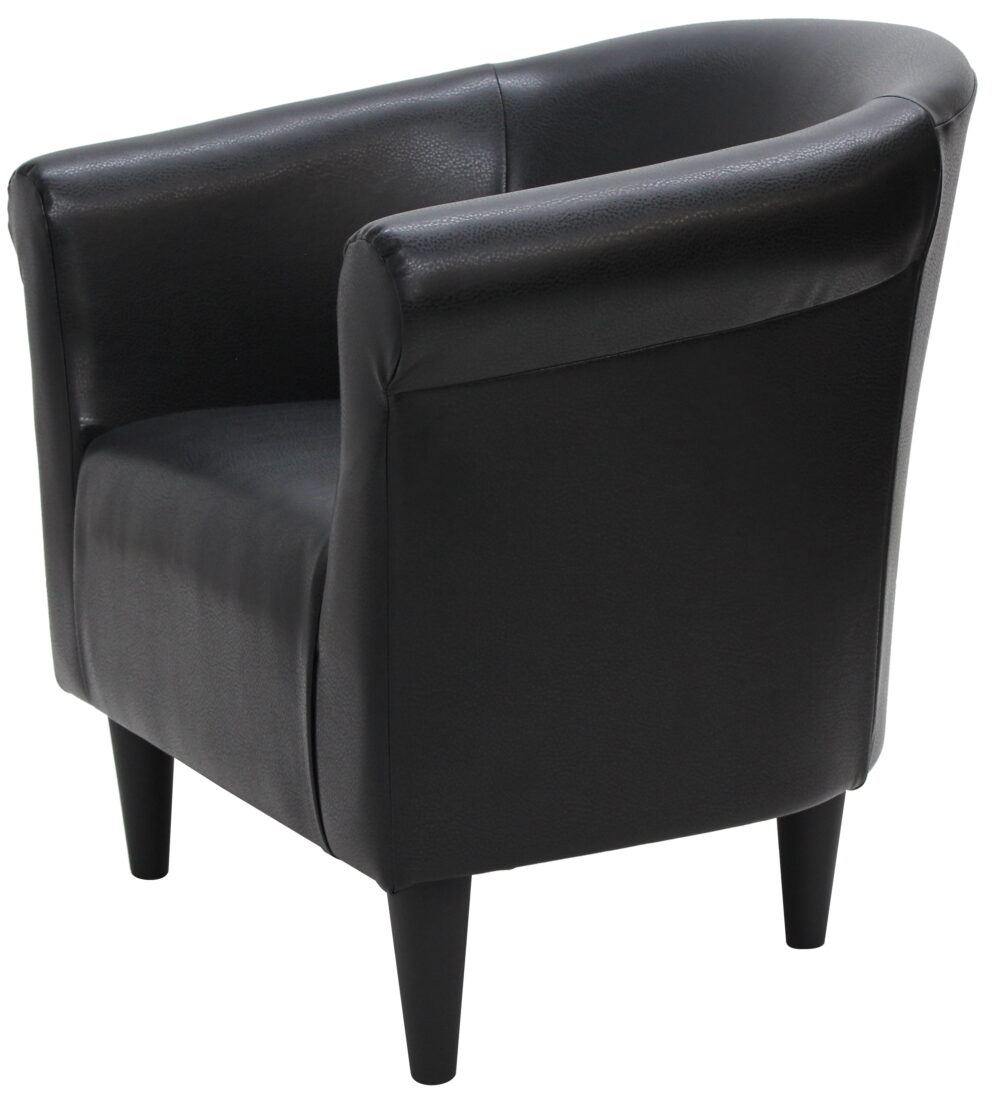 Mainstays Faux Leather Bucket Accent Chair, Black - Image 4