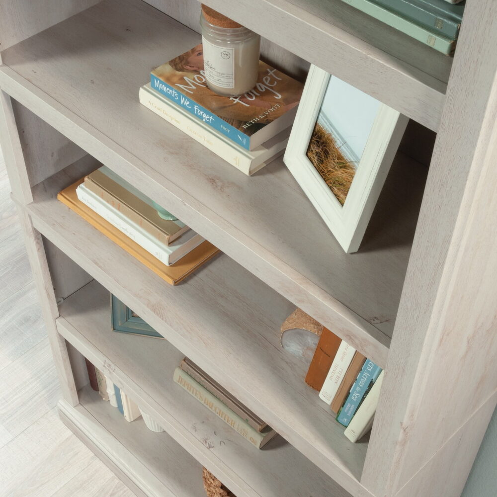 Sauder 5-Shelf Bookcase, Chalked Chestnut Finish - Image 2
