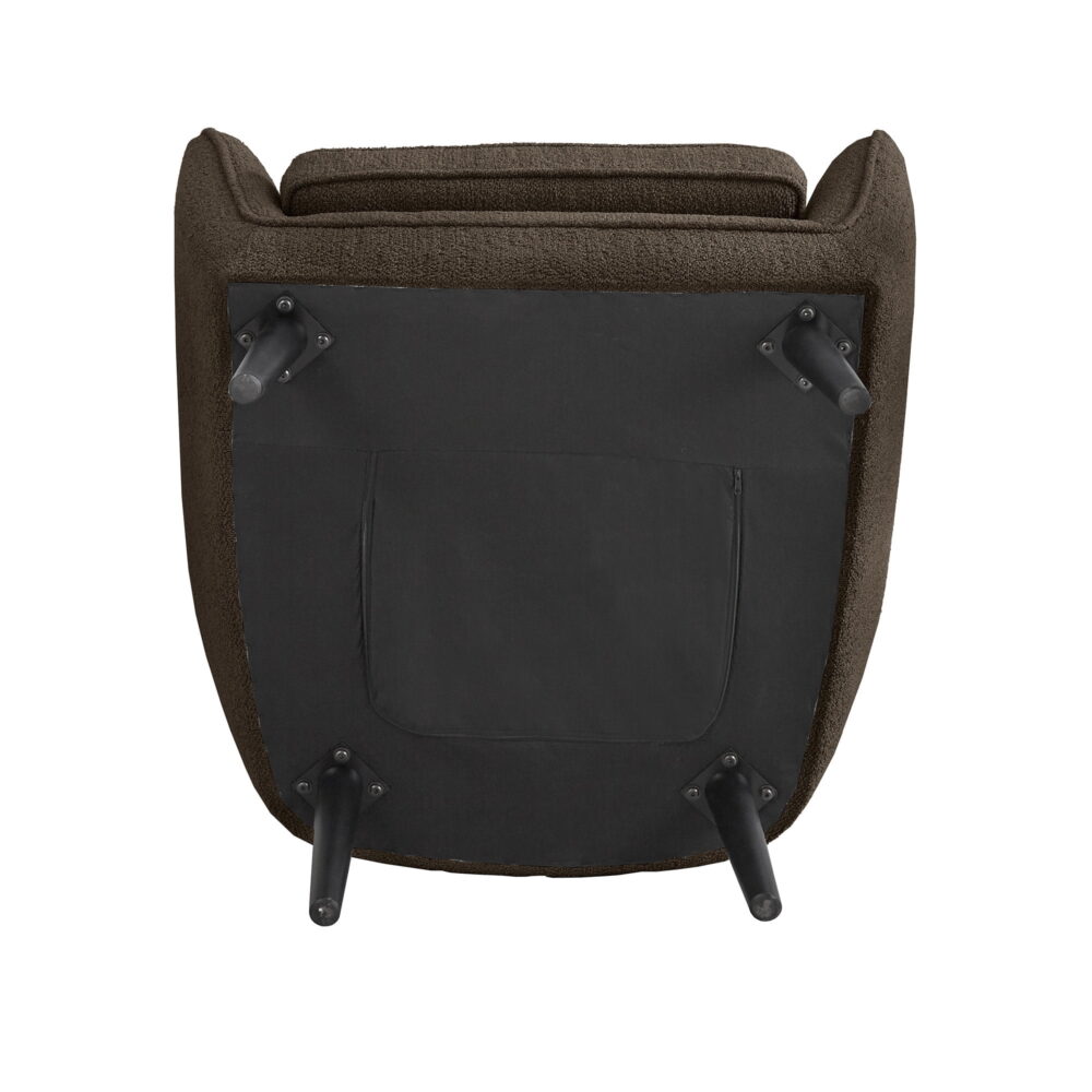 Weston Home Rhyl Mid-Century Modern Channel-Tufted Accent Chair, Dark Chocolate - Image 6