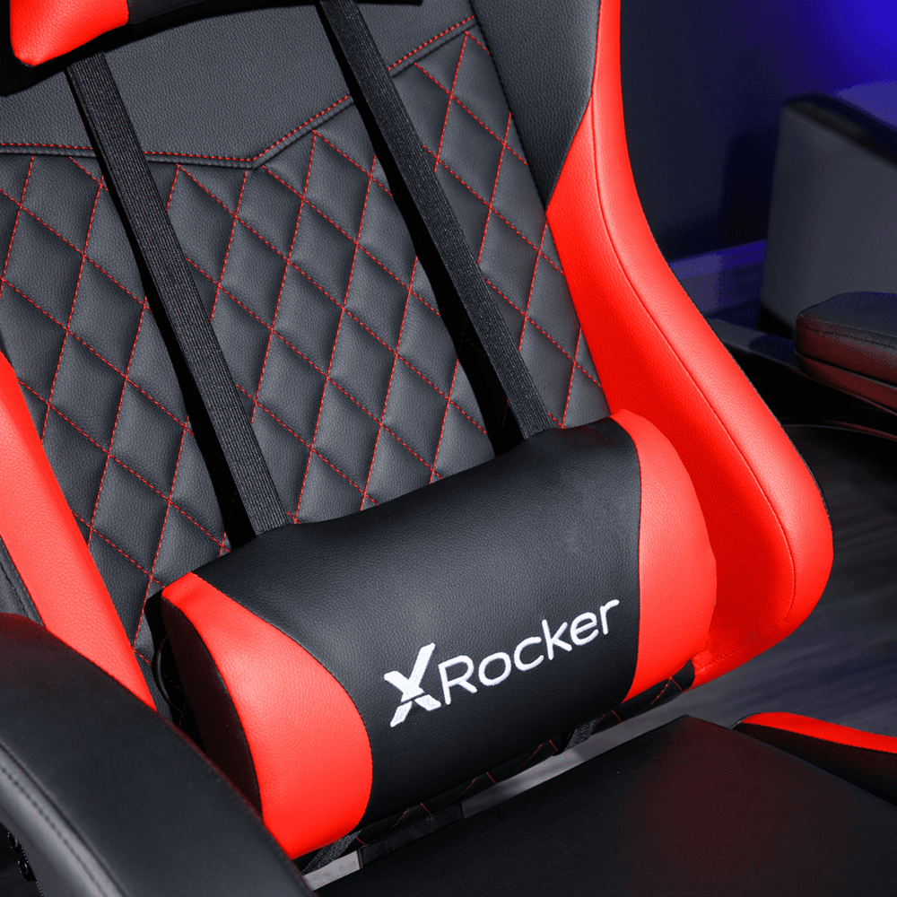 X Rocker Apex PC Gaming Chair with Massage Function and Footrest, Red - Image 6