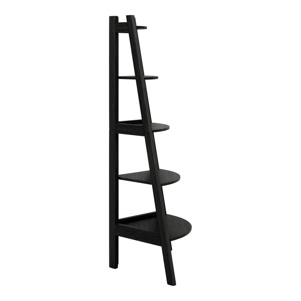 Furniture of America Reno Adult Modern 5-Shelf Corner Bookcase, Black - Image 4