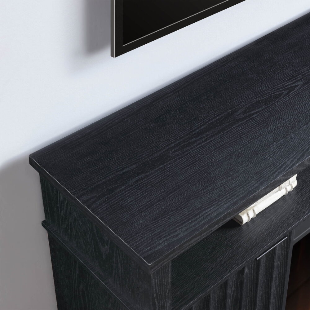 Whalen Furniture Harris Fluted Media Fireplace Console for TVs up to 70”, Black Finish - Image 7