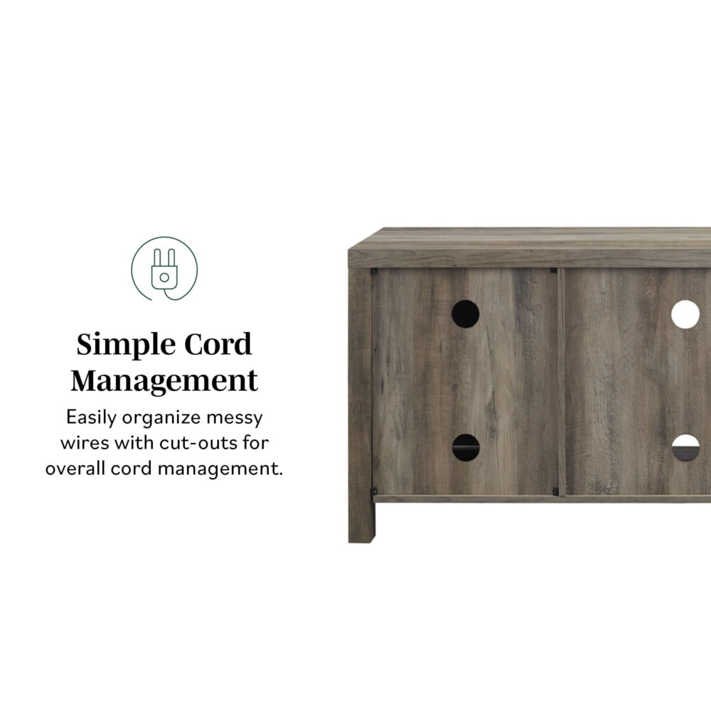 Walker Edison Modern Farmhouse Barn Door TV Stand for TVs up to 65", Grey Wash - Image 5