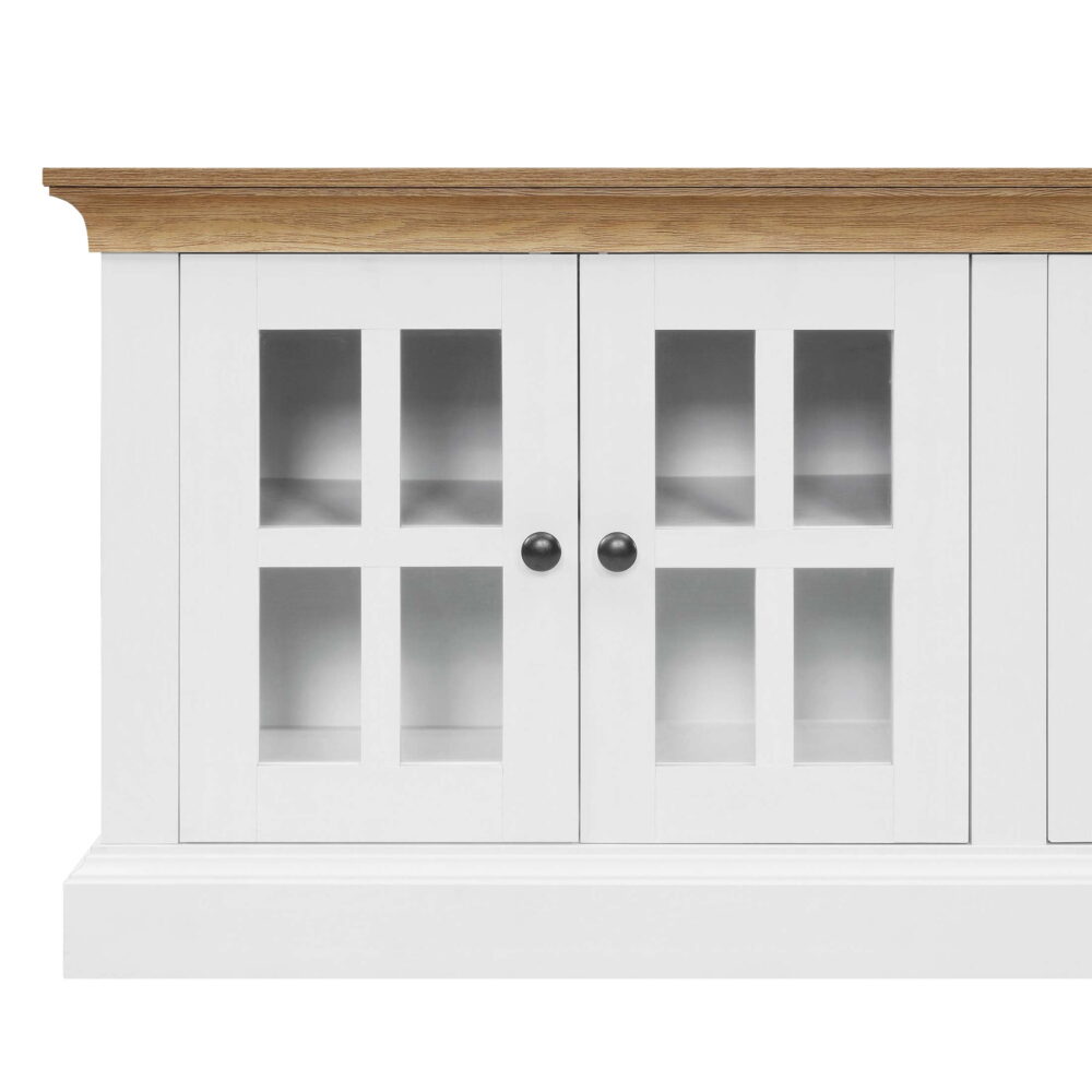 Better Homes & Gardens Canton 4- door TV Stand for TV’s up to 70”, White/Light Honey Finish - Image 4
