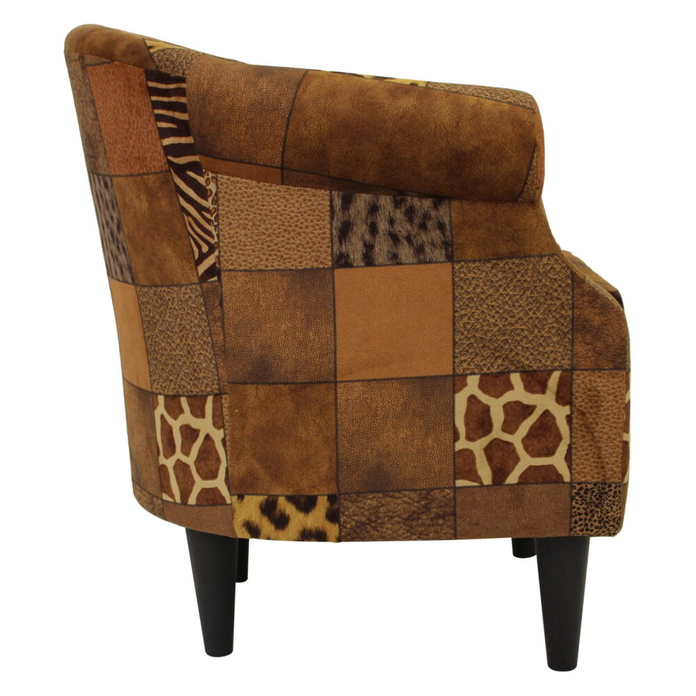 Fox Hill Trading Nikole Club Chair,  Safari Patchwork Print - Image 3