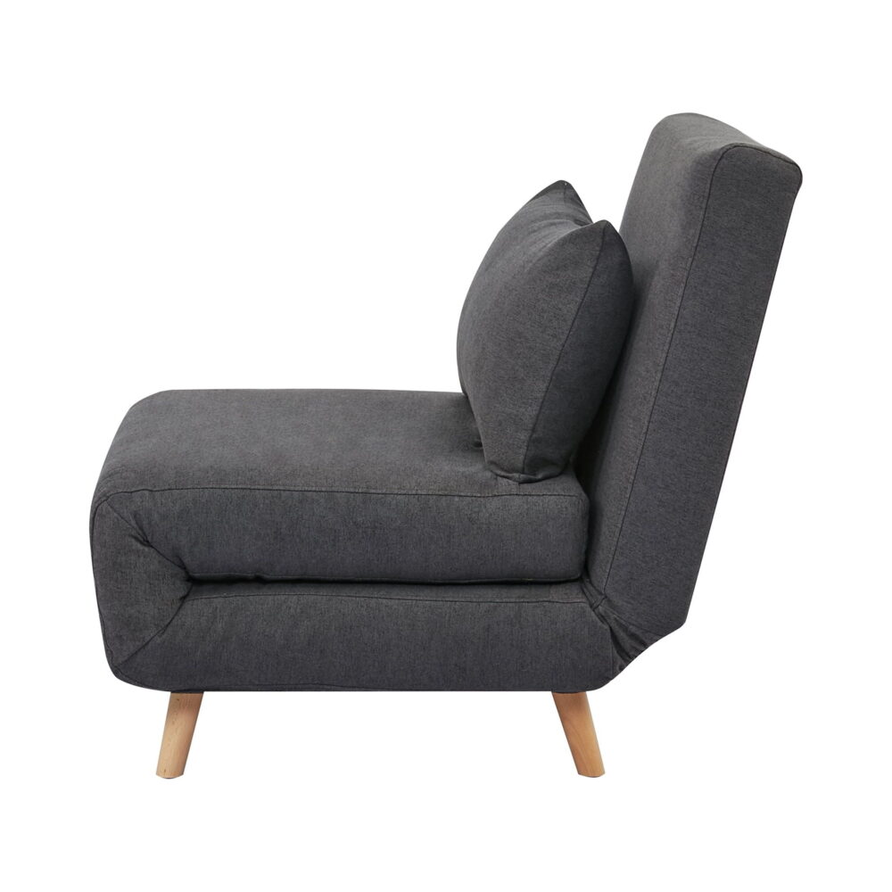 A&D Home Tustin Polyester Convertible Futon Chair, Charcoal - Image 4