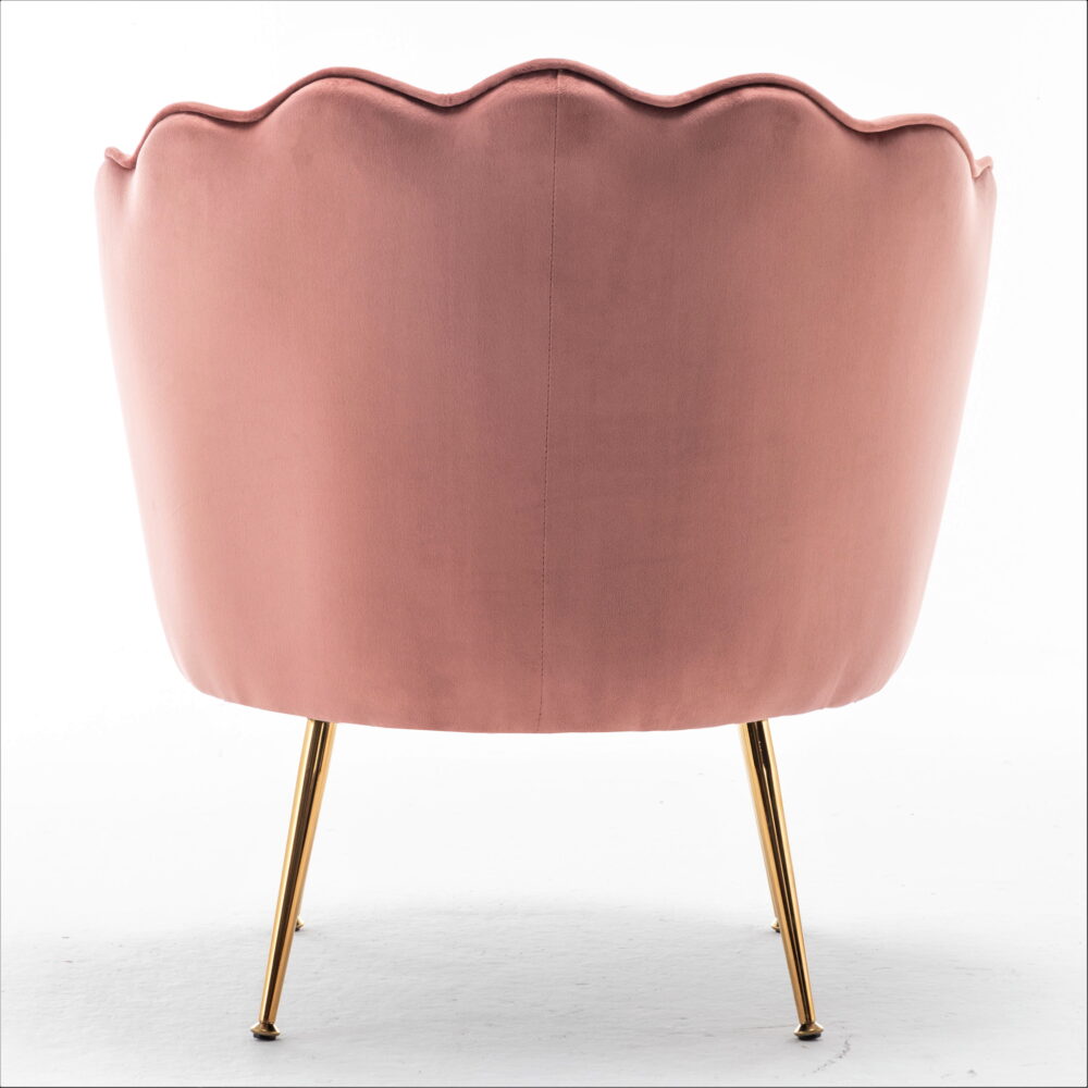US Pride Furniture Cavett 28.3" Wide Velvet Barrel Chair with Gold Metal Legs Rose - Image 5