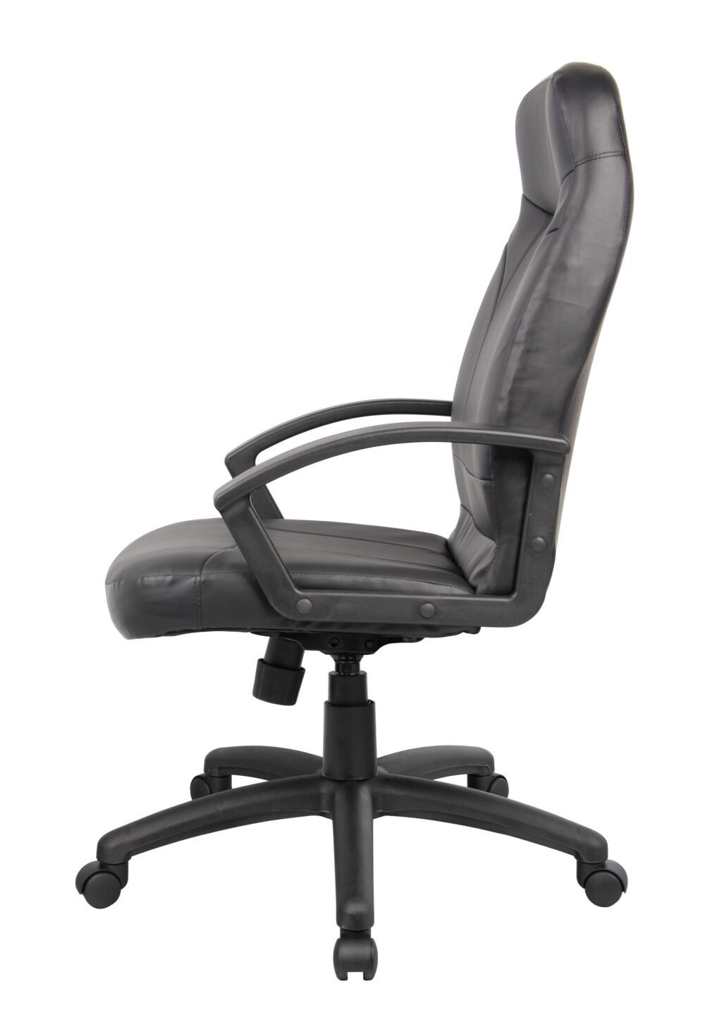 Boss Office Products LeatherPlus High Back Executive Chair with Casters, Black - Image 5