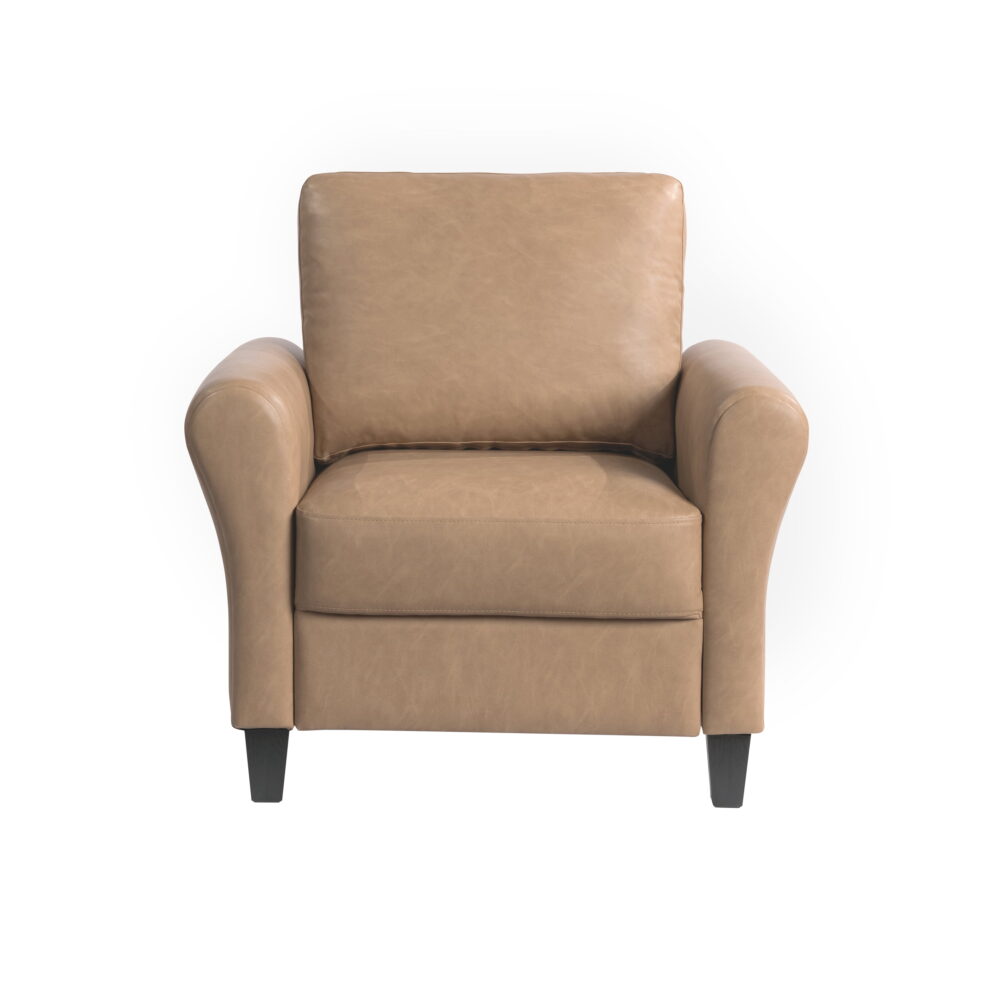 Lifestyle Solutions Alexa Club Chair, Brown Faux Leather - Image 2